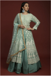 Buy Crop Top Indo Western Lehenga Online | Amrut Fashion
