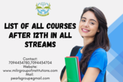 List of all Courses after 12th in all Streams
