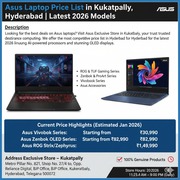 Asus Laptop Price List in Kukatpally, Hyderabad | Latest 2026 Models