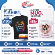 T shirt and Mug Printing Rs. 50/- only | Online Printing Serv